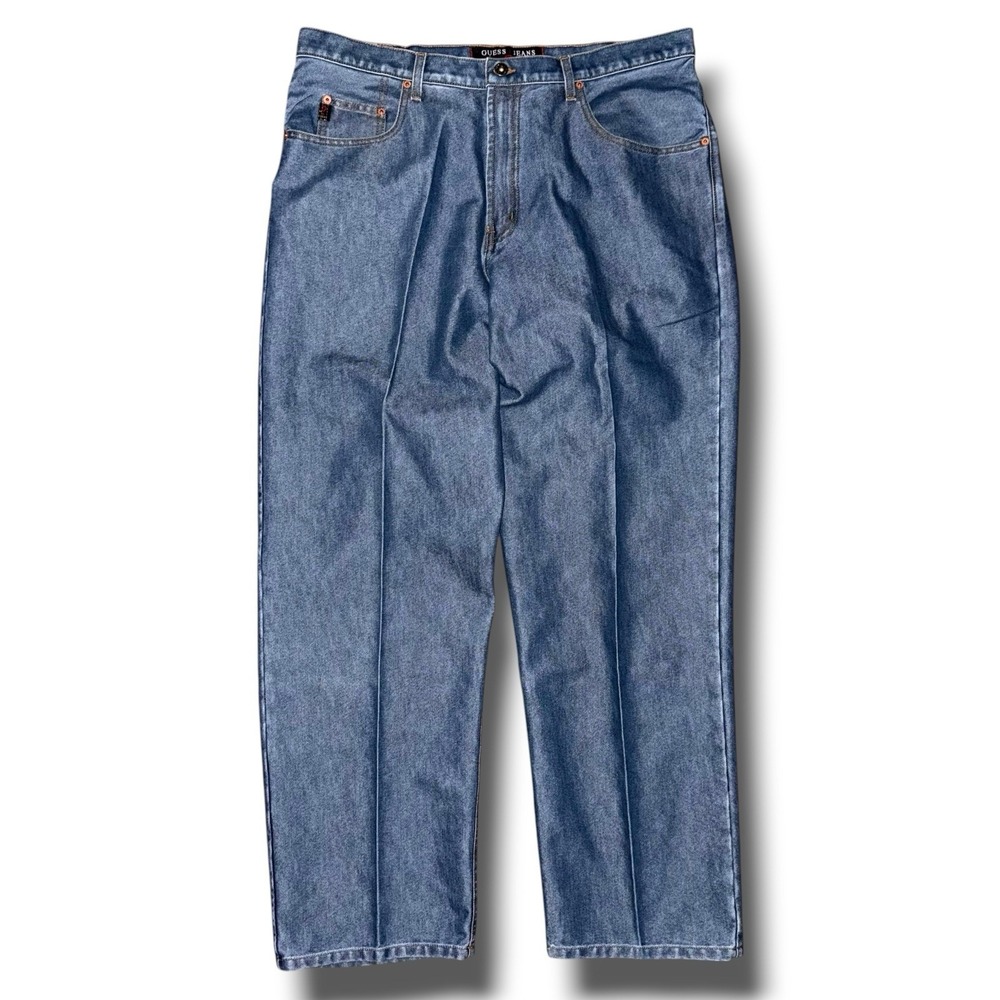 Vintage GUESS Jeans Men 38x34 Denim 90s Urban Fit Pleated Straight USA Made‎